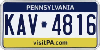 PA license plate KAV4816