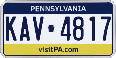 PA license plate KAV4817