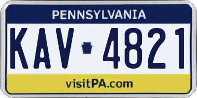 PA license plate KAV4821