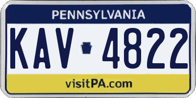 PA license plate KAV4822