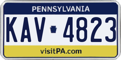 PA license plate KAV4823