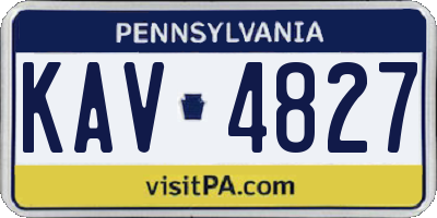 PA license plate KAV4827