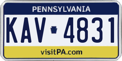 PA license plate KAV4831