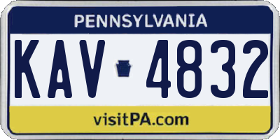 PA license plate KAV4832