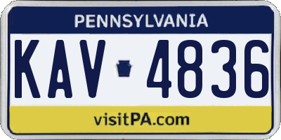 PA license plate KAV4836