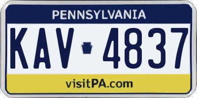 PA license plate KAV4837