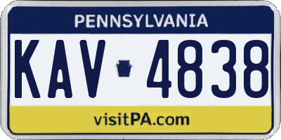 PA license plate KAV4838
