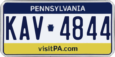 PA license plate KAV4844