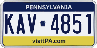 PA license plate KAV4851