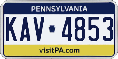 PA license plate KAV4853