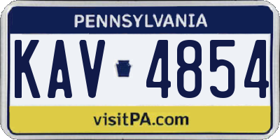 PA license plate KAV4854