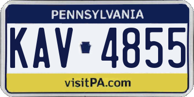 PA license plate KAV4855