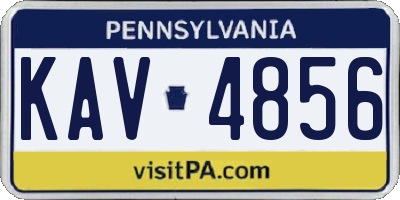 PA license plate KAV4856