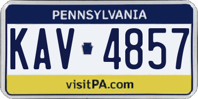 PA license plate KAV4857