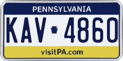 PA license plate KAV4860