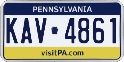 PA license plate KAV4861