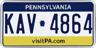 PA license plate KAV4864