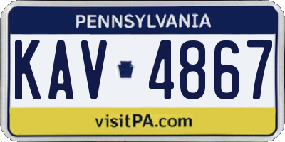 PA license plate KAV4867