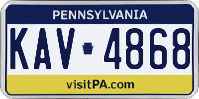 PA license plate KAV4868
