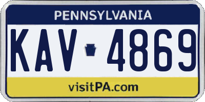 PA license plate KAV4869