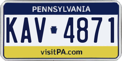 PA license plate KAV4871