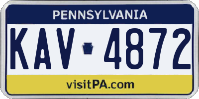 PA license plate KAV4872