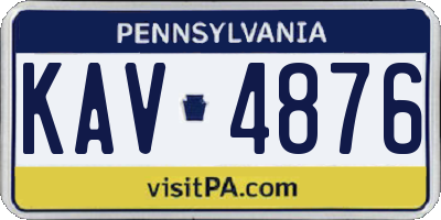 PA license plate KAV4876