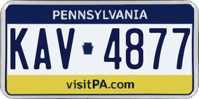 PA license plate KAV4877