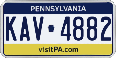 PA license plate KAV4882