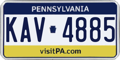 PA license plate KAV4885