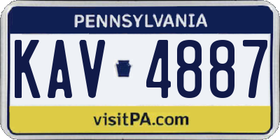 PA license plate KAV4887