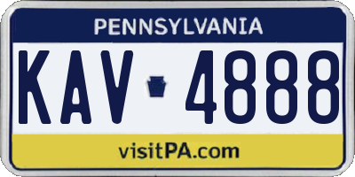 PA license plate KAV4888