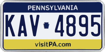 PA license plate KAV4895