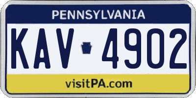 PA license plate KAV4902