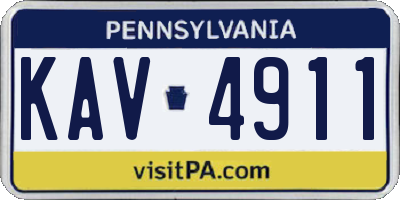 PA license plate KAV4911