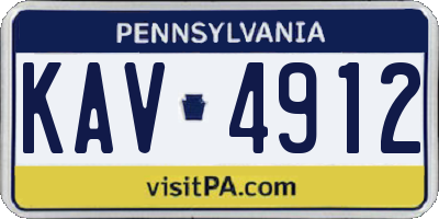PA license plate KAV4912