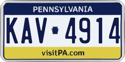 PA license plate KAV4914