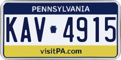 PA license plate KAV4915