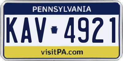 PA license plate KAV4921