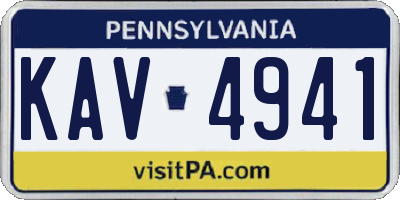 PA license plate KAV4941
