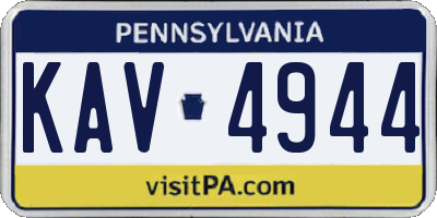 PA license plate KAV4944