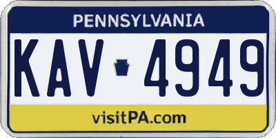 PA license plate KAV4949