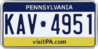 PA license plate KAV4951