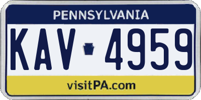 PA license plate KAV4959