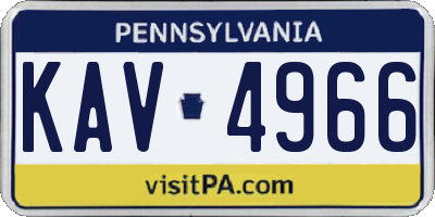PA license plate KAV4966