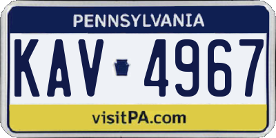 PA license plate KAV4967