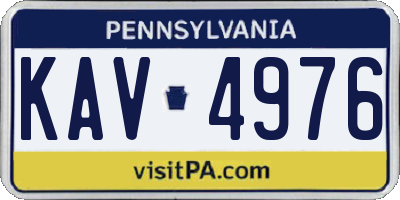 PA license plate KAV4976