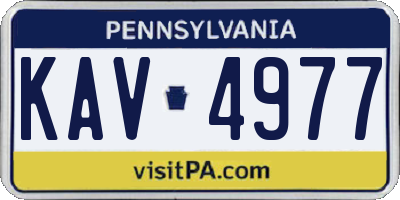 PA license plate KAV4977