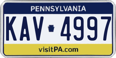 PA license plate KAV4997