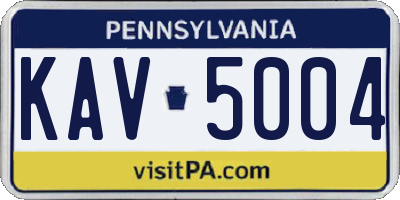 PA license plate KAV5004